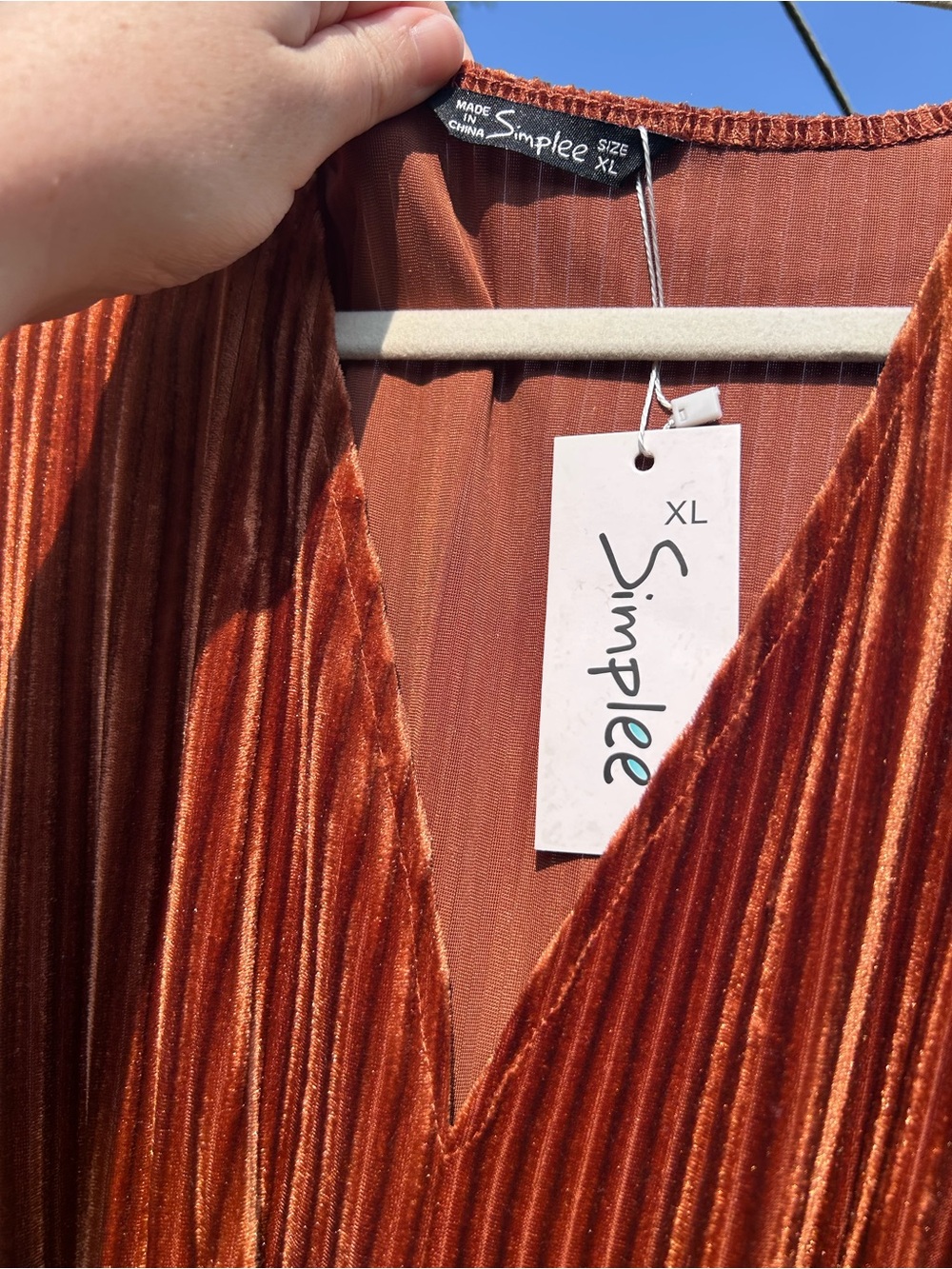 NEW Burnt orangey gold velvet maxi dress - Picture 2 of 6